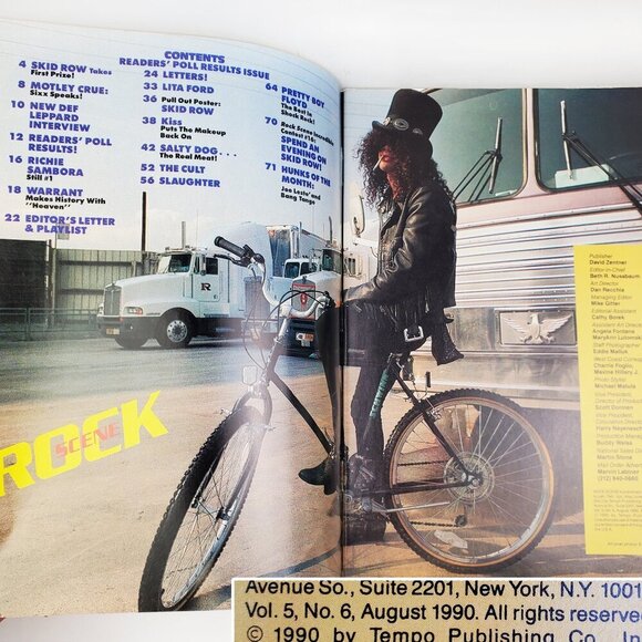 Rock Scene Magazine KISS Skid Row Motley Crue Cult Def Leppard VTG August 1990 - Picture 3 of 10